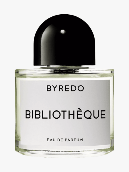 Byredo Bibliothèque Eau de Parfum in branded component on a light gray background