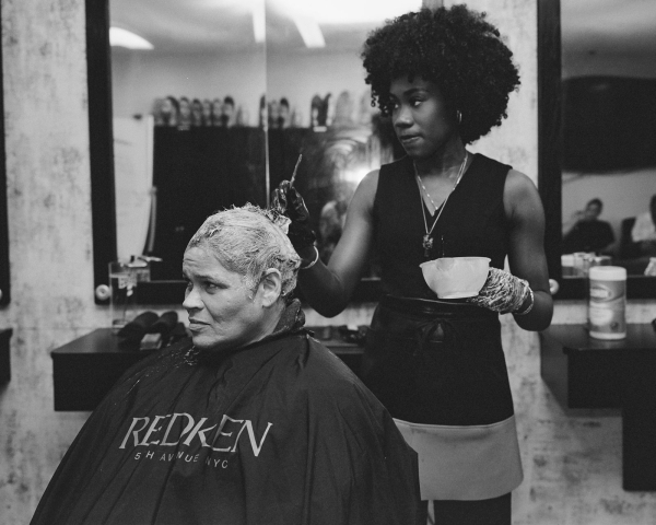 Image may contain Jocelyne Broard Hairdresser Person Adult Haircut Face Head and Indoors